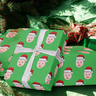 Papier Cadeau Enveloppe cadeau Père Noël personnalisée, visage