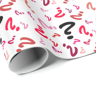 Papier Cadeau Enveloppe cadeau - Points d'interrogation en rouge