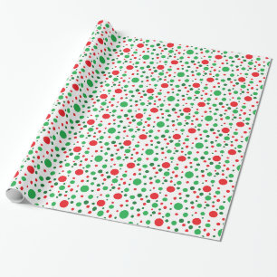 Papier Cadeau Enveloppe cadeau Pois de Noël rouge et vert