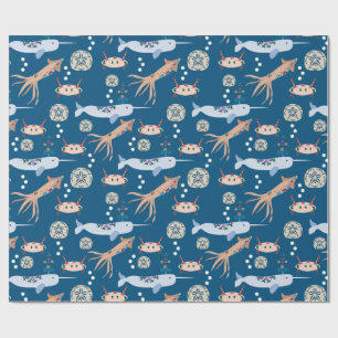 Papier Cadeau Enveloppe cadeau pour animaux de mer pour enfants