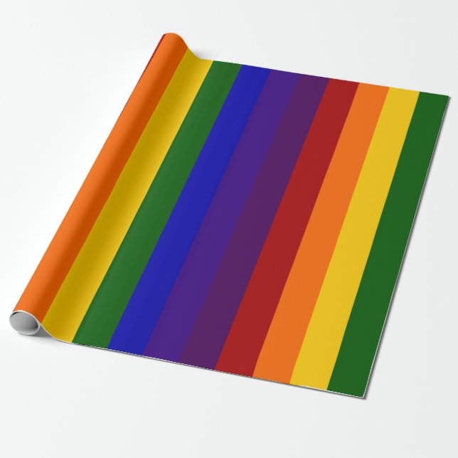 Papier Cadeau Enveloppe cadeau Rainbow Stripes (Déroulé)