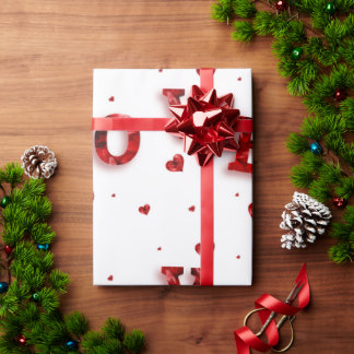 Papier Cadeau Enveloppe cadeau romantique - Typographie "LOVE"