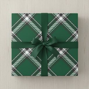 Papier Cadeau Enveloppe cadeau Tartan vert gras pour une fête él