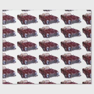 Papier Cadeau Enveloppe cadeau unique avec voiture burgundy rétr