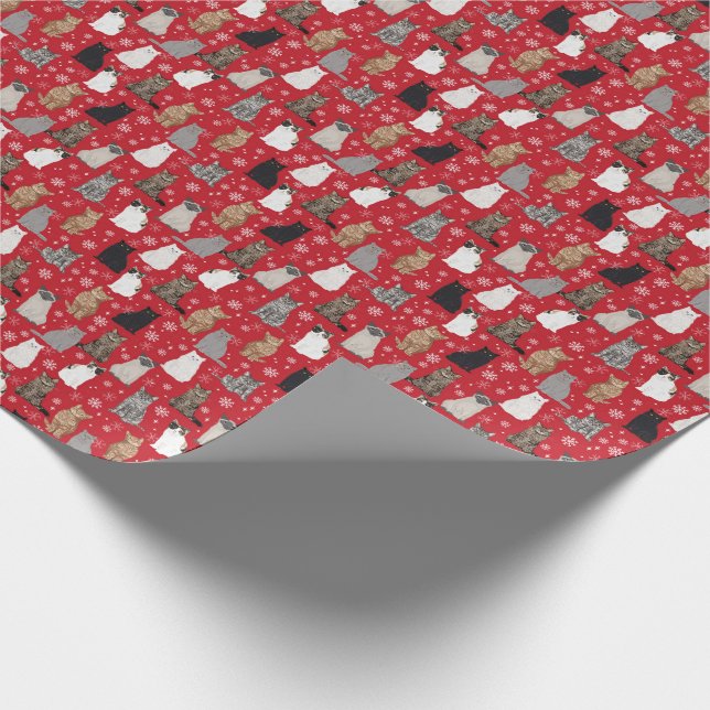 Papier Cadeau Enveloppe cadeaux de Noël pour chats (Coin)