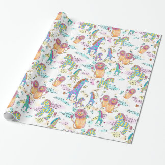 Papier Cadeau enveloppe de cadeau animale de safari de jungle