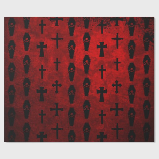 Papier Cadeau Enveloppe de cadeau de cercueil de vampire de Goth (Plat)