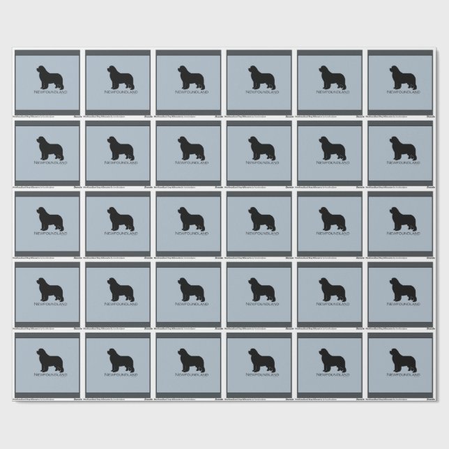 Papier Cadeau enveloppe de cadeau de chien de Terre-Neuve (Plat)