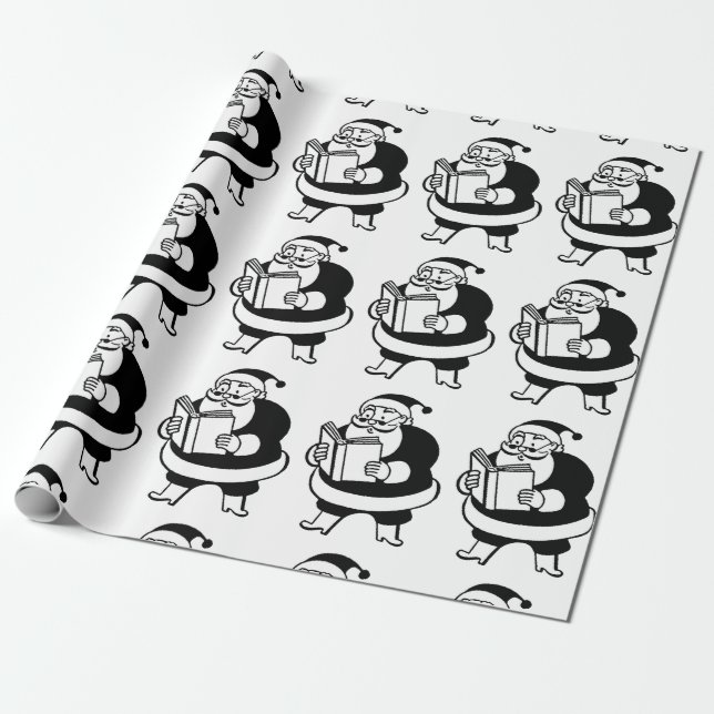 Papier Cadeau Enveloppe de cadeau de lecture noire/blanche (Déroulé)