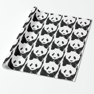 Papier Cadeau Enveloppe de cadeau de Noël de panda d'art de