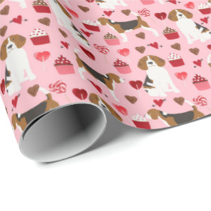 Papier Cadeau Enveloppe de cadeau de Valentines de beagle