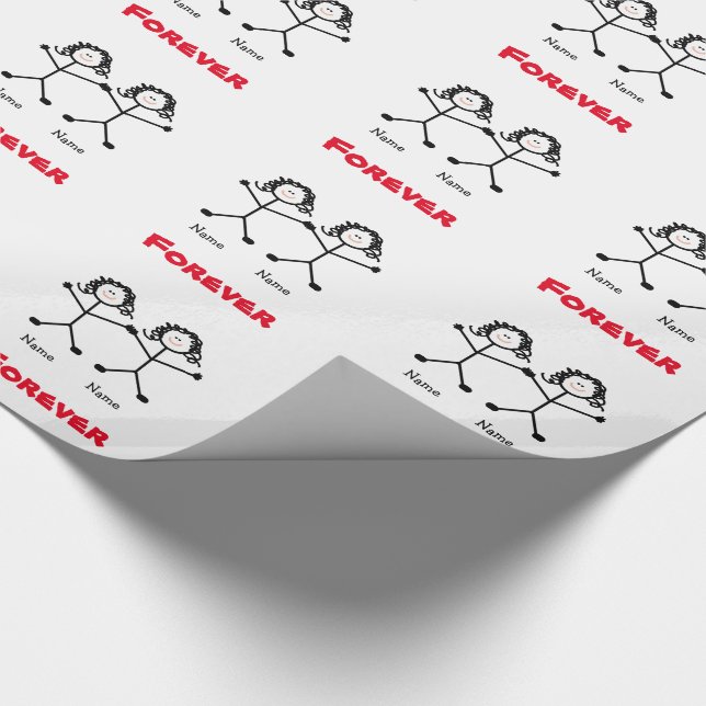 Papier Cadeau Enveloppe de cadeau lesbienne de mariage de (Coin)