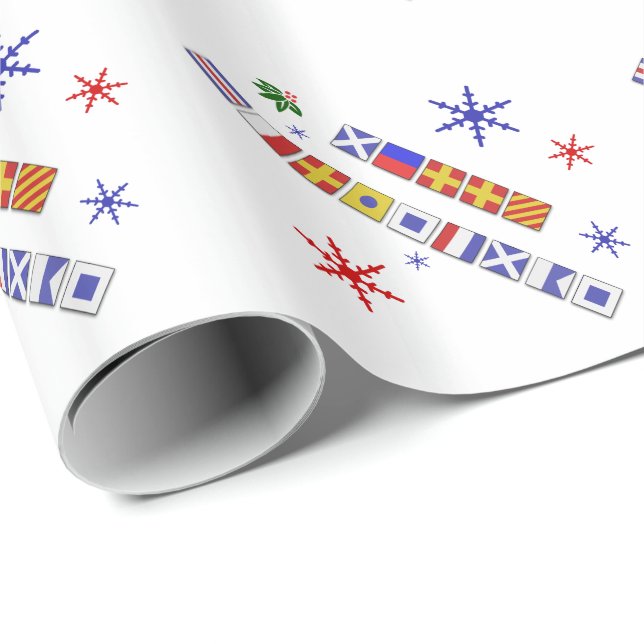 Papier Cadeau Enveloppe de cadeau nautique de Joyeux Noël de (Coin rond)