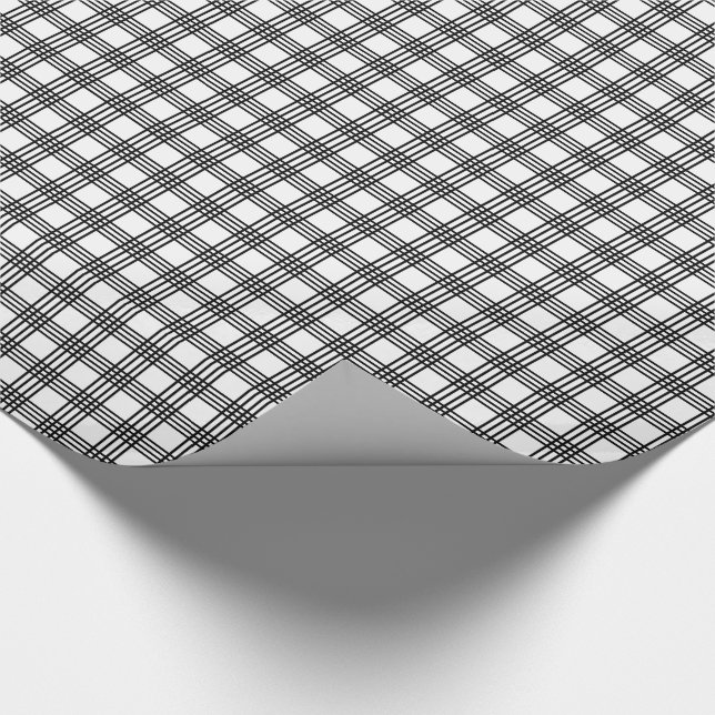 Papier Cadeau Enveloppe de cadeau noire et blanche de plaid de (Coin)