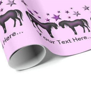 Papier Cadeau Enveloppe de cadeau personnalisée - poneys et