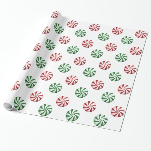 Papier Cadeau Enveloppe de cadeau rayée rouge et verte de (Déroulé)