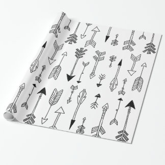 Papier Cadeau Enveloppe de cadeau tribale tirée par la main de