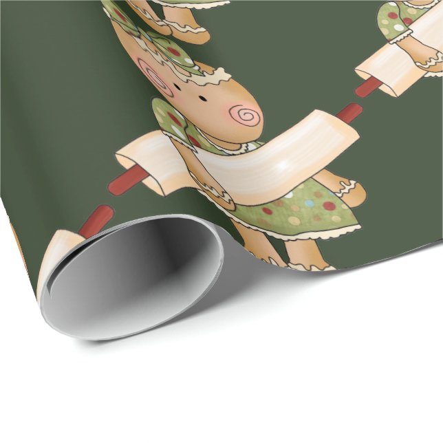 Papier Cadeau Enveloppe de partie carrelée par pain d'épice de (Coin rond)