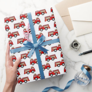 Papier Cadeau Enveloppe de partie de motif de firetruck
