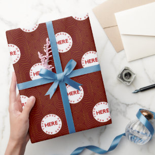 Papier Cadeau Enveloppe d'emballage en or rouge rétro du logo de