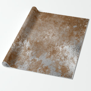 Papier Cadeau Enveloppe marron Brown argentée affligée de