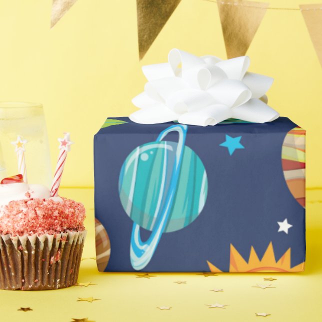 Papier Cadeau Enveloppe motif Fun Space (Fête d'anniversaire)