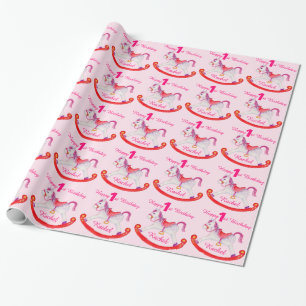 Papier Cadeau Enveloppe nommée de motif d'anniversaire de cheva