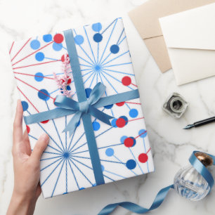 Papier Cadeau enveloppe patriotique de partie de feux d'artifice