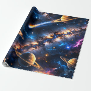 Papier Cadeau Enveloppe premium pour l'espace lointain de Saturn