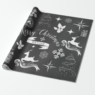 Papier Cadeau Enveloppe vintage personnalisée de Noël de tableau