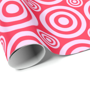 Papier Cadeau Enveloppement-cadeau Bullseye-Pink-Blanc