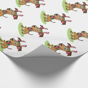 Papier Cadeau Enveloppement cadeau de Noël/chien renne