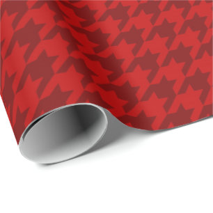 Papier Cadeau Enveloppement classique de Noël Houndstooth Rouge