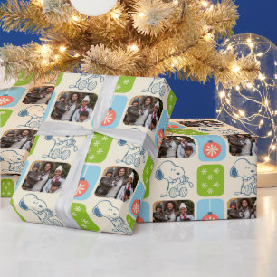 Papier Cadeau Enveloppement de Noël Snoopy   Photo de famille