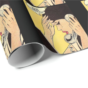 Papier Cadeau Envoyez juste du chocolat Bande dessinée vintage