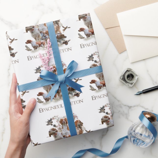 Papier Cadeau Epagneul Breton, Bretagne Espagne (Cadeaux)