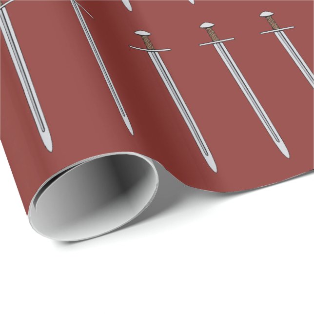 Papier Cadeau Épée normande médiévale (Coin rond)