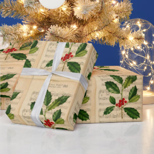 Papier Cadeau Ephémère vintage Soirée Silencieuse Noël Carol