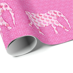 Papier Cadeau Ephène de mer - rose glacé et fuchsia