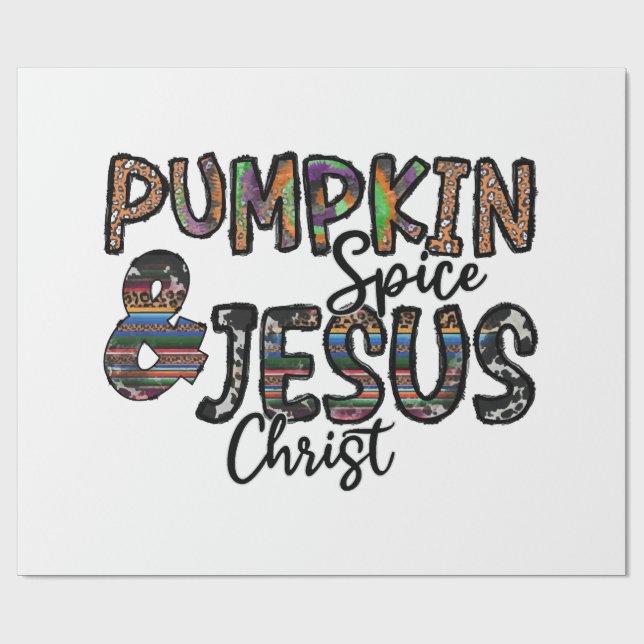 Papier Cadeau Épice de citrouille et Jésus-Christ (Plat)