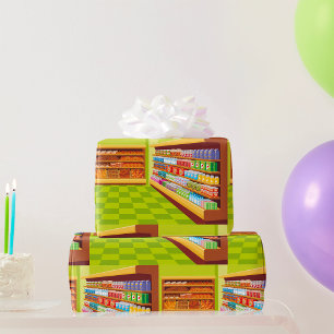 Papier Cadeau Épicerie colorée Aisle and Bakery