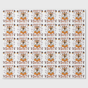 Papier Cadeau épouvantail citrouille kawaii halloween art d'auto