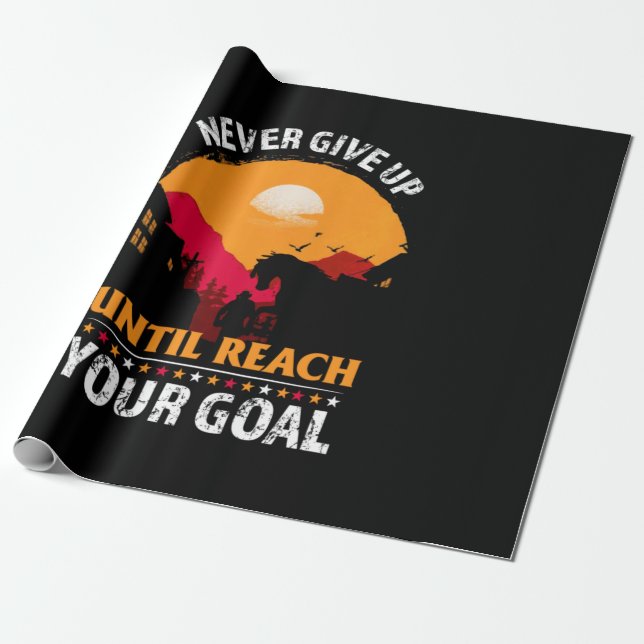 Papier Cadeau Equestrian Gift | Never Give Up Until Reach (Déroulé)