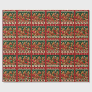Papier Cadeau Équipage de capybaras pull de Noël laid