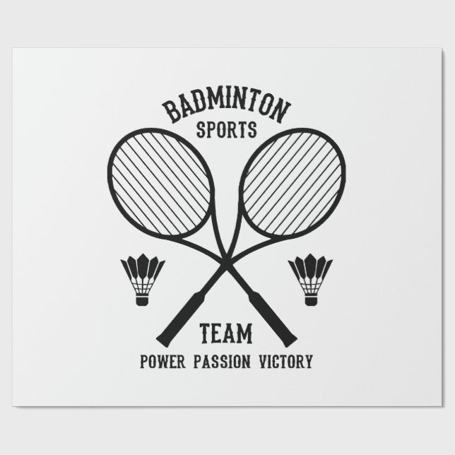 Papier Cadeau Équipe de badminton (Plat)