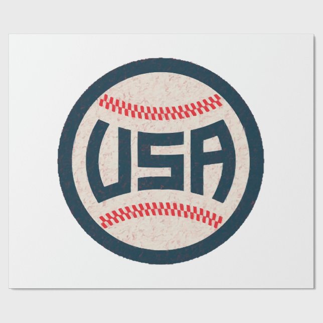 Papier Cadeau Équipe de baseball USA (Plat)
