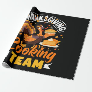 Papier Cadeau Équipe de cuisine de Thanksgiving drôle de dîner d