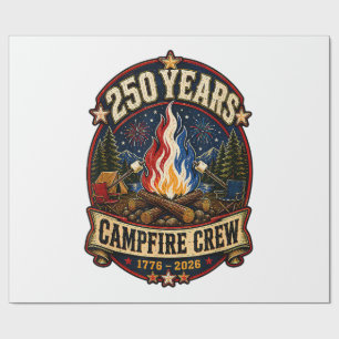 Papier Cadeau Équipe de feu de camp 250 ans 1776 2026 250e 4 jui