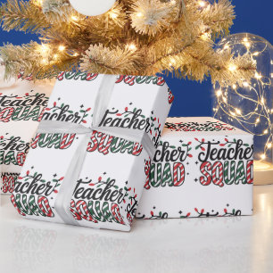 Papier Cadeau Équipe d'enseignants de Noël Drôle de fête de Noël