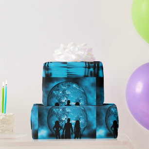 Papier Cadeau Équipe d'entreprise Silhouette Entreprise futurist